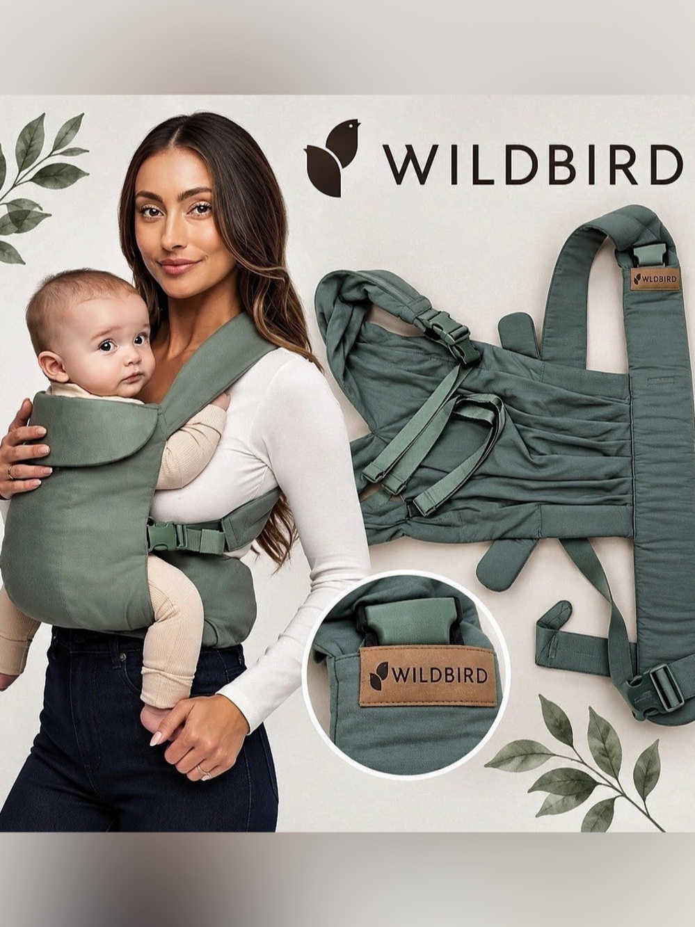 WildBird Wrap Carrier in Green NWOT